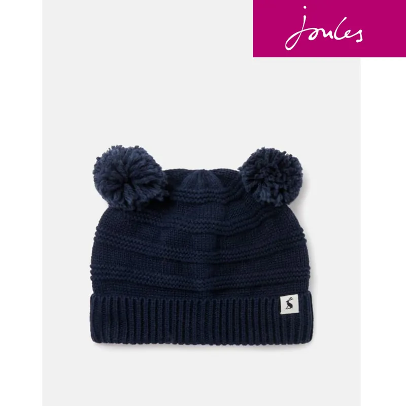 Joules Pom Pom Knitted Hat - French Navy